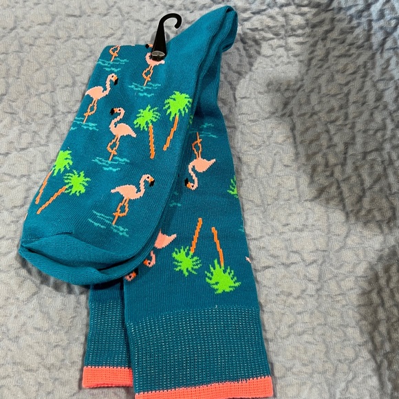 Flamingo and Palm Tree Socks - Picture 3 of 3